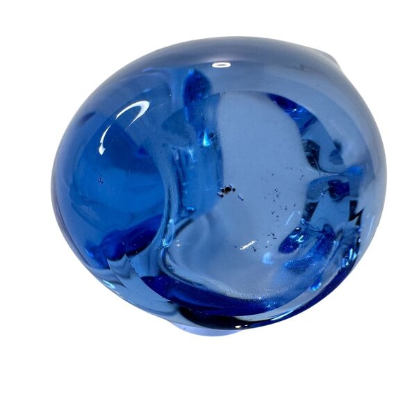Swan Figurine Paperweight Hand Blown Art Glass Vintage Cobalt Blue 3 X 3.5 Decor - Picture 11 of 12